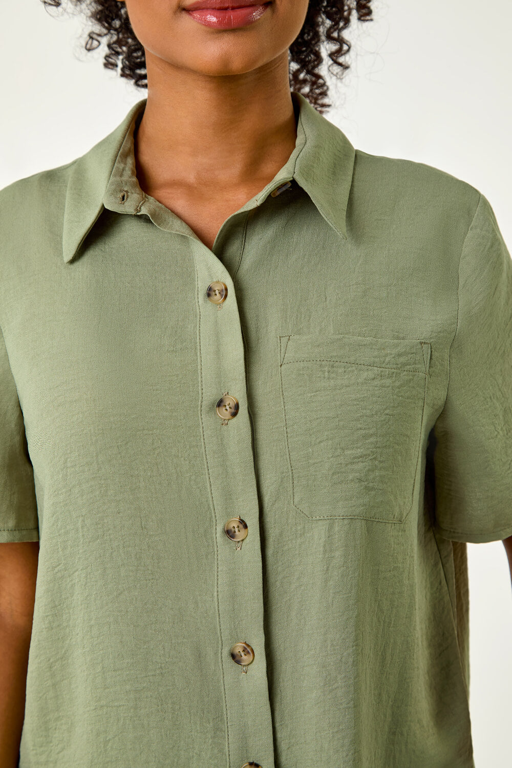 Petite Button Up Pocket Shirt