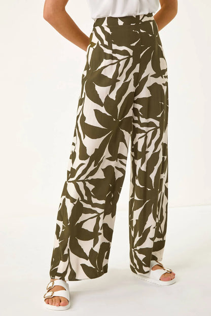 Floral Mono Wide Leg Trouser