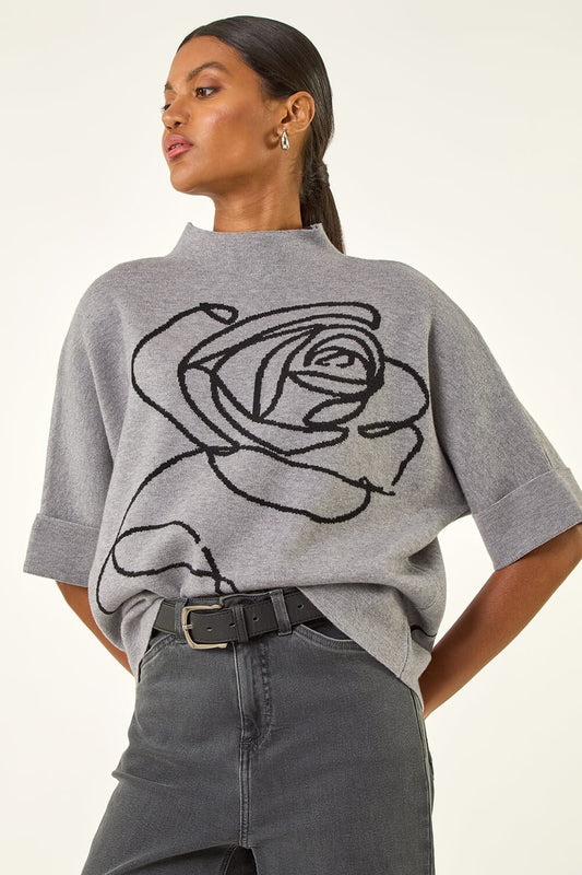 Motif High Neck Knit Jumper