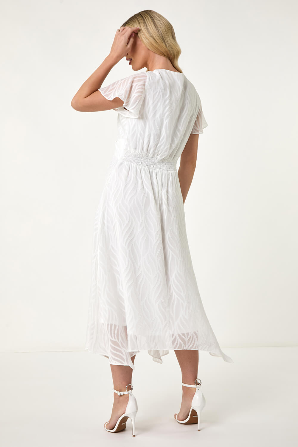 Petite Front Twist Jacquard Dress