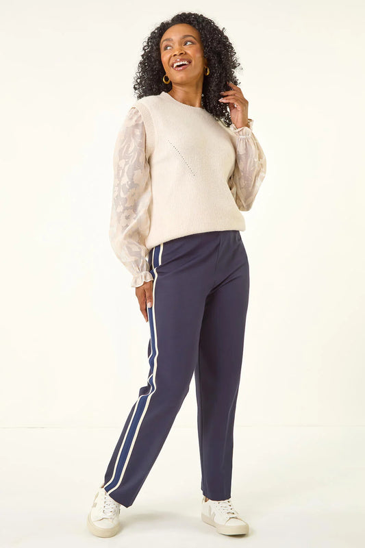 Petite Side Stripe Ponte Trouser
