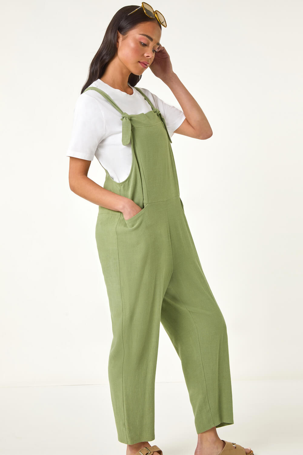 Petite Strap Woven Jumpsuit